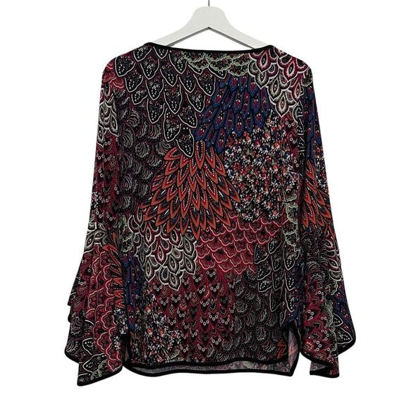 Coco Bianco Women's Multicolor Peacock Pattern Tunic size Large - Picture 2 of 8